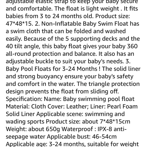 Mambobaby Safe Air Free Baby Swim Float Non-inflatable Pool Float - Picture 14 of 14